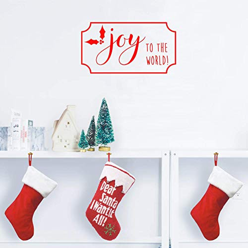 Vinyl Wall Art Decal - Joy to The World - 12" x 23" - Christmas Holiday Seasonal Decoration Sticker - Indoor Outdoor Home Office Wall Door Window Bedroom Workplace Decor Decals -12" x 23" Red- Vinyl Wall Art Decal - Joy to The World - 12" x 23" - Christmas Holiday Seasonal Decoration Sticker - Indoor Outdoor Home Office Wall Door Window Bedroom Workplace Decor Decals -12" x 23" Red-
