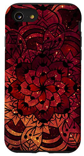 iPhone SE -2020- - 7 - 8 Galaxy Cosmos Mandala colorful red orange Phone Case