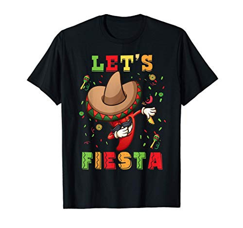 Let's Fiesta Shirt Cinco De Mayo Dabbing Chili Mexico Party T-Shirt