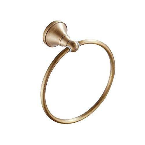 Leyden Towel Ring Antique Brass Brass Hand Towel Holder for Bathroom Round Towel Rack Wall Mounted