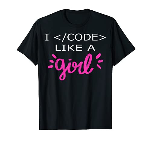 I Code Like A Girl Funny Binary Coding Computer Science T-Shirt