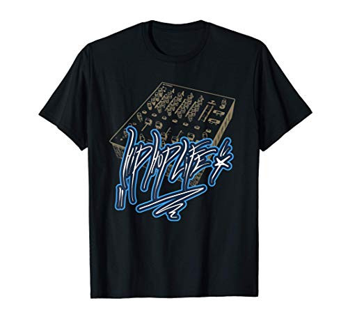 Hip Hop Life Blue Graffiti - DJ Sound Mixing Panel T-Shirt