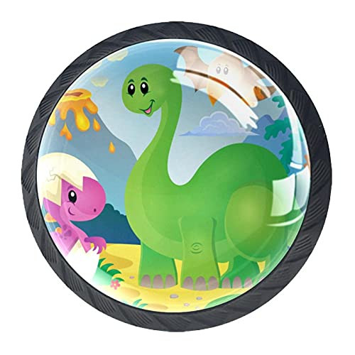 Drawer Knob Pull Handle 4 Pieces Crystal Glass Cabinet Drawer Pulls Cupboard KnobsDinosaur Egg