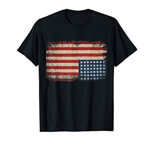 American Flag Distress Upside Down United States USA T-Shirt