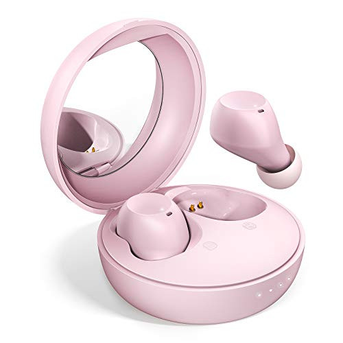 HolyHigh Wireless Earbuds in Ear Wireless Earphones with Deep Bass IPX5 Waterproof Bluetooth Earbuds for Women Touch Control 25H Playtime with Charging Case Lightweight Headphones with Mirror Workout