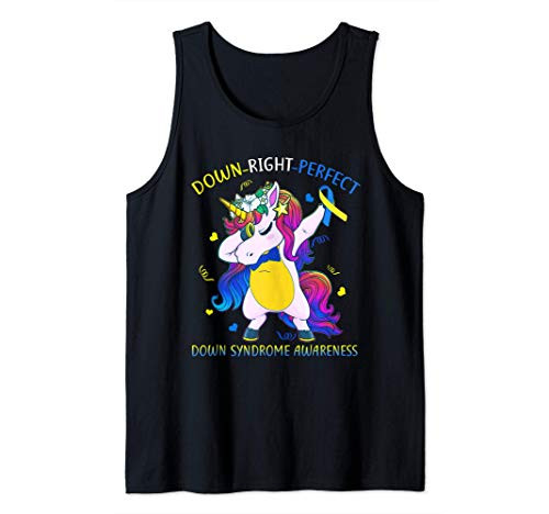 Unicorn Down Right Perfect Shirt Down Syndrome Awareness Tank Top