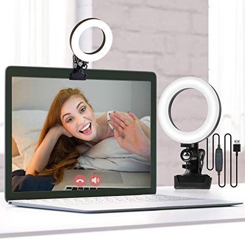 Video Conference Lighting Kit Firbon Ring Light for Laptop with 3 Switchable Light Modes for Zoom Meeting Remote Working Live Streaming Online Teaching Vlogging