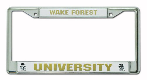 Rico Industries NCAA Wake Forest Demon Deacons Standard Chrome License Plate Frame