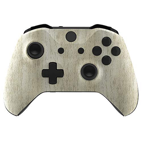 eXtremeRate Pine Wood Grain Patterned Front Housing Shell Faceplate for Xbox One S  and  Xbox One X Controller Model 1708 - Controller NOT Included