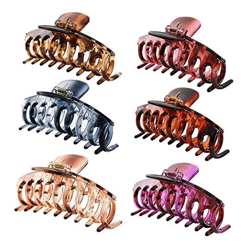 6Pcs Hair Claw Banana Clips Anself Large Hair Claw Clips for Women Thick-Thin Hair Tortoise Barrettes Celluloid French Design Accessories 6Pcs Hair Claw Banana Clips Anself Large Hair Claw Clips for Women Thick-Thin Hair Tortoise Barrettes Celluloid French Design Accessories