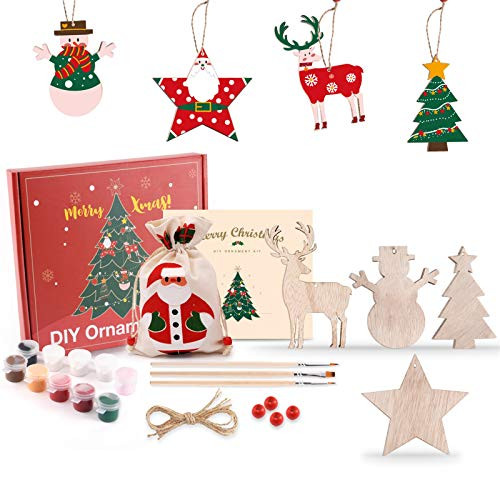 DIY Wooden Christmas Ornaments Unfinished Predrilled Wood for Crafts Centerpieces Holiday Birthday Hanging Decorations DIY Wooden Christmas Ornaments Unfinished Predrilled Wood for Crafts Centerpieces Holiday Birthday Hanging Decorations