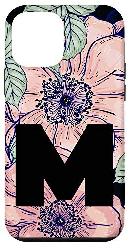 iPhone 12 mini Letter M Initial Monogram Floral Flower Women Girl Gift Case