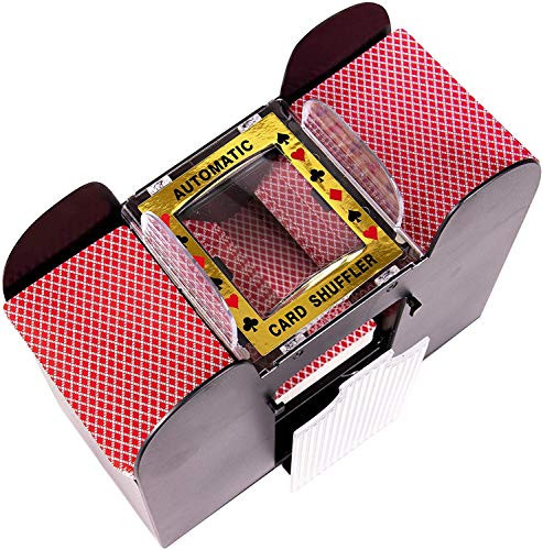lundeng Battery Operated Automatic Card Shuffler 24 or 6 Deck Card Shuffler Card Games Poker Rummy Blackjack -6-Deck shuffler-