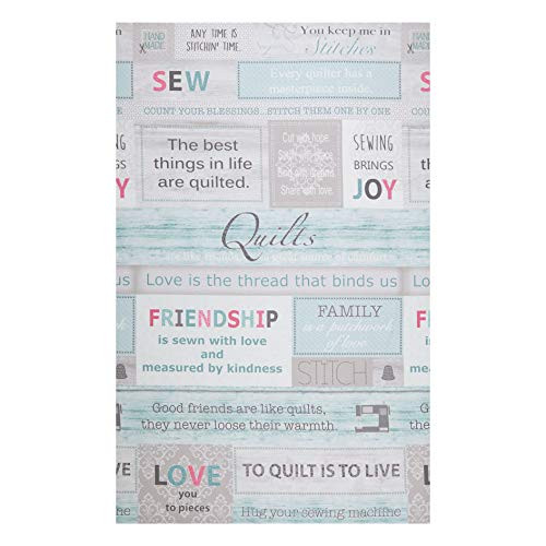 Benartex Contempo Words to Quilt by 24'' Panel Fabric Multi