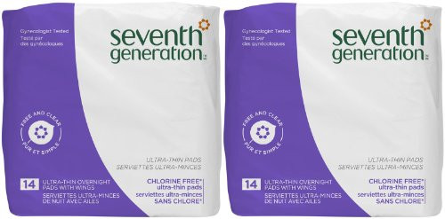 Seventh Generation Ultrathin Pads Overnight - 14 ct - 2 pk