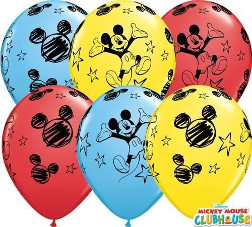 Mickey Mouse Non Message 11" Qualatex Latex Balloons x 25