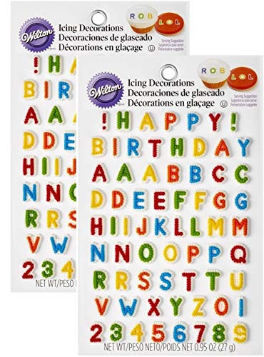 Wilton 710-6042 Letters  and  Numbers Edible Icing Decorations-2pk-