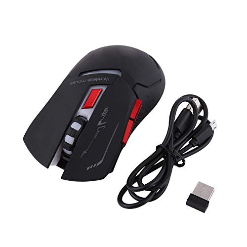 Socobeta Wireless Mouse Wireless Game Gaming Mouse 2400DPI USB Rechargeable Optical Lights Game Mice for Pro Gamer