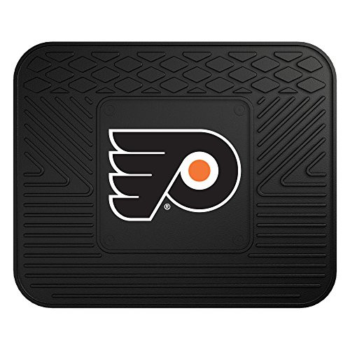 Fanmats 10778 NHL Philadelphia Flyers Rear Second Row Vinyl Heavy Duty Utility Mat Black 14"x17"