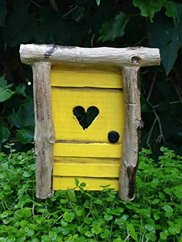 ShopForAllYou Figurines and Statues Miniature Dollhouse Fairy Garden Yellow Helena Fairy Door Pick
