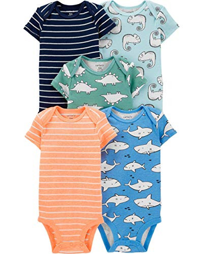 Carter's Baby Boys' Multi-pk Bodysuits 126g333 -12 Months Orange-Green-Blue-