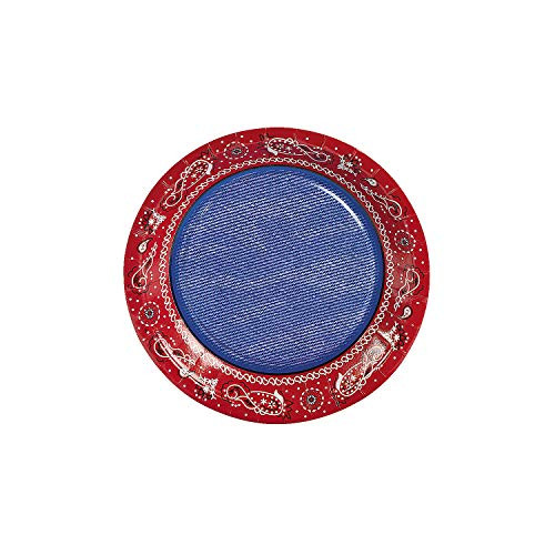 Fun Express - Red Bandana Dessert Plates - Party Supplies - Print Tableware - Print Plates and Bowls - 8 Pieces Fun Express - Red Bandana Dessert Plates - Party Supplies - Print Tableware - Print Plates and Bowls - 8 Pieces
