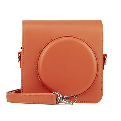 Epicgadget Case for Fujifilm Instax Square SQ1 Camera PU Leather Compact Case Bag with Adjustable Shoulder Strap for Fuji Film instax SQ1 -Terracotta Orange-