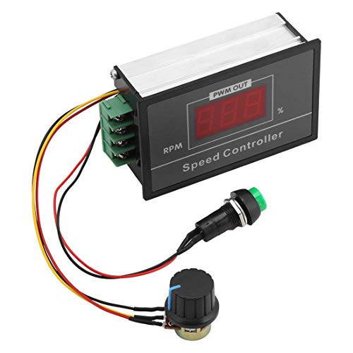 Sydien DC6-60V 6V 12V 24V 48V 30A PWM DC Motor Speed Controller, Stepless Speed Regulation Start Stop Switch with Digital Display