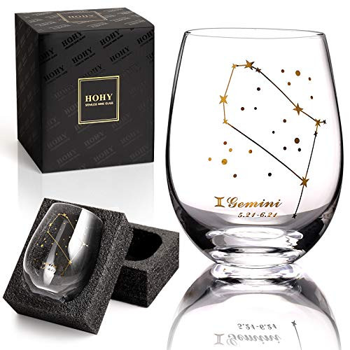 Gemini Wine Glass Stemless Wine Glasses Constellation Glass Define Design Zodiac Sign Horoscope Gift Astrology Gifts for Women Men Golden Father's Day Gift Gemini Wine Glass Stemless Wine Glasses Constellation Glass Define Design Zodiac Sign Horoscope Gift Astrology Gifts for Women Men Golden Father's Day Gift