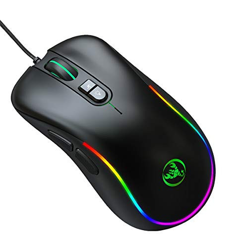 SOONHUA Wired Gaming Mouse 7-Key Macro Programming Mouse 6400DPI Gaming Mouse for PC Laptop Desktop
