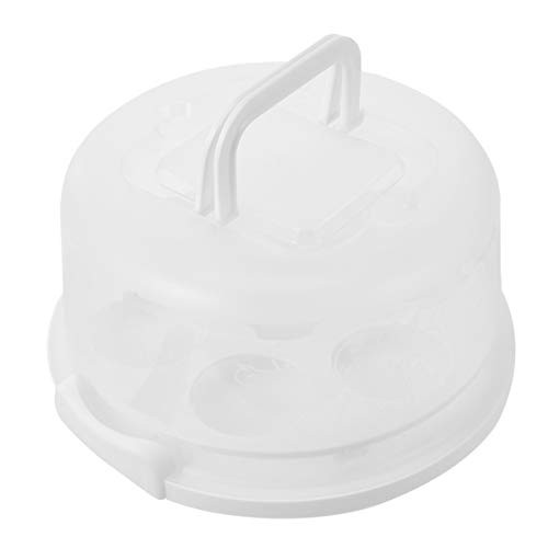 Hemoton Cupcake and Cake Carrier 7 Cupcake Carrier Cake Holder Portable Cupcake Transporter Box for Muffins Cookies or Dessert White