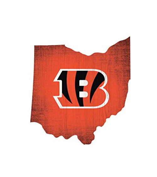 Fan Creations Cincinnati Bengals Wood Sign 12 Inch State Shape Design Fan Creations Cincinnati Bengals Wood Sign 12 Inch State Shape Design