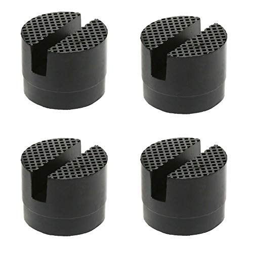 Bingqi 4 Pcs Jack Pad Car Lifting Pad Adapter Universal Slotted Pinch Welds Protector for Floor Jack Rubber Jack Guard Pad