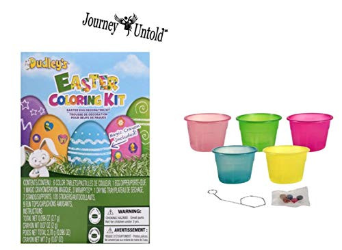 Happy Easter (Bonus POG Roza Clip) Dudley's Treasure Egg Eggs Decorating Kit Baskets Basket Kids Toddlers Gift Children Pre Made Girls Boys Magic Crayon Set