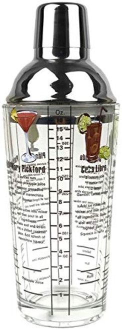 14 oz Recipe Cocktail Shaker With Jigger & Strainer Top - Includes 6 Cocktail Drink Recipes (Rum Theme) 14 oz Recipe Cocktail Shaker With Jigger & Strainer Top - Includes 6 Cocktail Drink Recipes (Rum Theme)