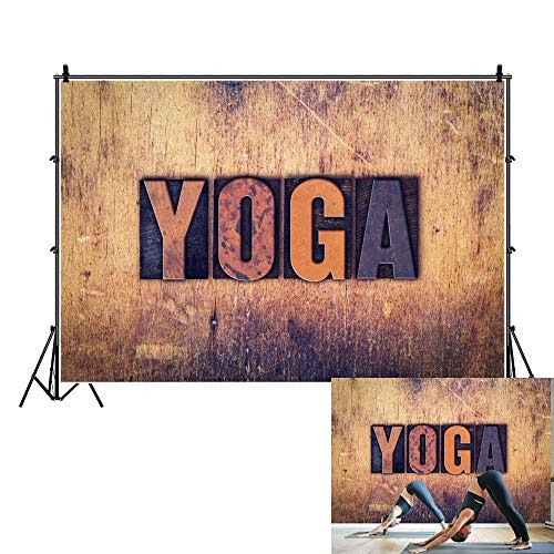 OFILA Yoga Backdrop 9x6ft Grunge Wall Background Yoga Class Photography Background Yoga Teacher Online Teaching Background Yoga Video Backdrop