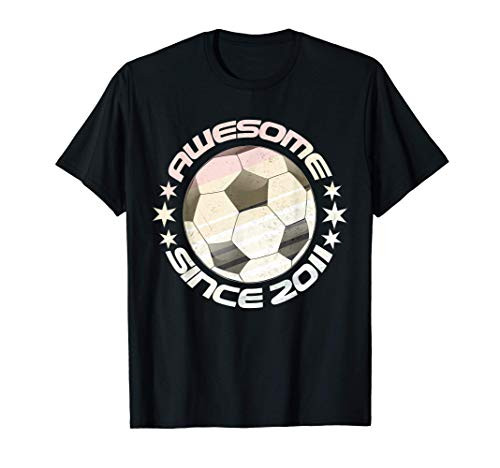 Awesome Since 2011 10th Birthday 10 Year Old Soccer Player T-Shirt