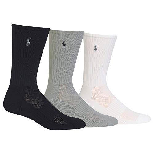 Ralph Lauren Mens 3pk Performance Crew Midweight Socks Multicoloured 10-13