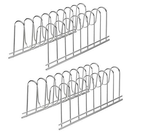 blitzlabs Pan Lid Holder Pan Lid Organizer Rack Cupboard Organizer Rack Kitchen Organizer Rack for Plates Cutting Boards Bakeware Cooling Pots  and  Pans Serving Trays Lids Holder Rack Set of 2