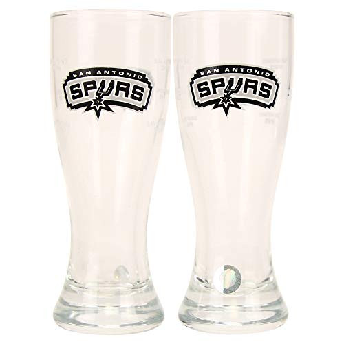 NBA Color Team Logo 2.5 oz Pilsner Cordial Shot Glass 2-Pack -San Antonio Spurs-