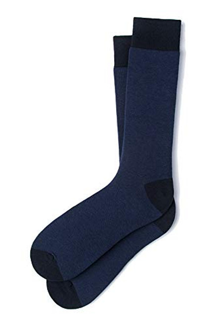 Men's Hipster Designer Classic Solid Design Luxury Crew Dress Socks -Navy Blue-