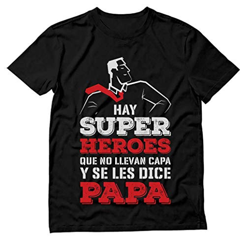 Playeras para Papa Regalos para el Dia del Padre - Mi Papá ES mi Súper T-Shirt X-Large Black