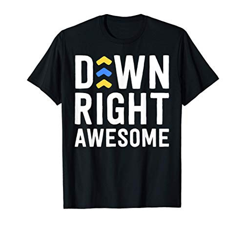 Down Right Awesome Shirt Down Syndrome Awareness Kid Arrows T-Shirt