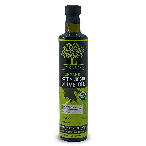 Liokareas Organic Greek Extra Virgin Olive Oil - USDA Certified Organic - Kosher - NonGMO - Single Sourced - First Pressed - Cold Pressed - International Award Winning - Premium -500ML- Liokareas Organic Greek Extra Virgin Olive Oil - USDA Certified Organic - Kosher - NonGMO - Single Sourced - First Pressed - Cold Pressed - International Award Winning - Premium -500ML-