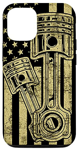 iPhone 12-12 Pro Mechanic engine piston american flag mechanical engineer Case