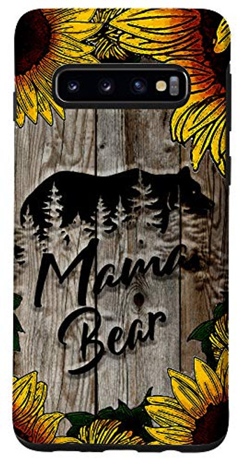 Galaxy S10 Mama Bear rustic wood sunflower pattern mother´s day gift Case Galaxy S10 Mama Bear rustic wood sunflower pattern mother´s day gift Case