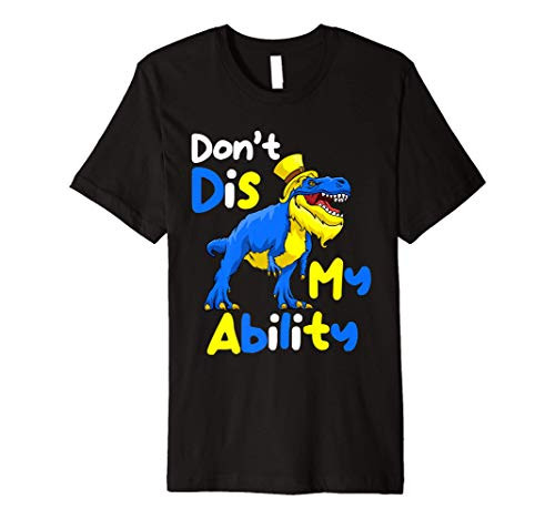 T Rex Dinosaur Down Syndrome Day Awareness for Boys Girls Premium T-Shirt