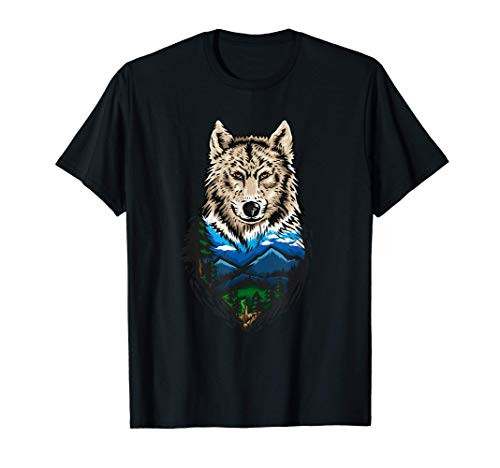Wild Nature Wolf Wood Mountains Outdoors Carnivore T-Shirt