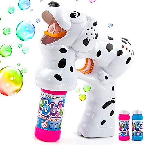 Toysery Bubble Gun Blower for Kids Light Up Bubble Blaster Machine Gun with Music and Lights Effect Easy Refill Bubble Shooter Toys for Toddlers Boys Girls Party Favors Birthday Gift Outdoor