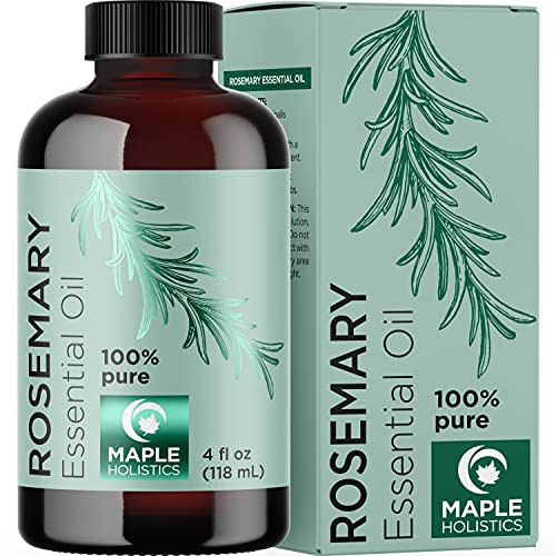 Undiluted Rosemary Essential Oil with Dropper - Topical Rosemary Oil for Hair Skin and Nails and Refreshing Aromatherapy Oils for Diffuser - Pure Rosemary Essential Oils for Diffusers for Home 4oz